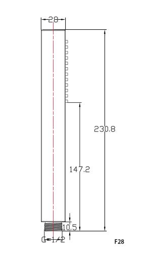 Rączka prysznicowa 1-funkcyjna F28 Sapho rysunek