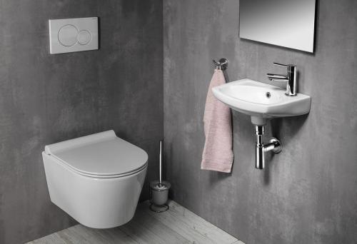 Umywalka ceramiczna mała 35 x 28 cm biały 91351 Aqualine wizualizacja