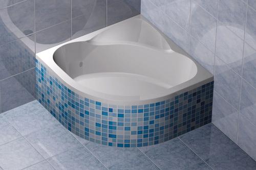 Brodzik prysznicowy półokrągły akrylowy R55 90 x 90 cm wysoki SELMA 28611 Polysan w zabudowie