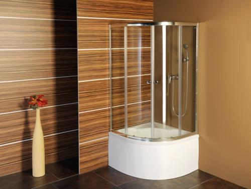 Brodzik prysznicowy półokrągły akrylowy R55 90 x 90 cm wysoki SELMA 28611 Polysan aranżacja