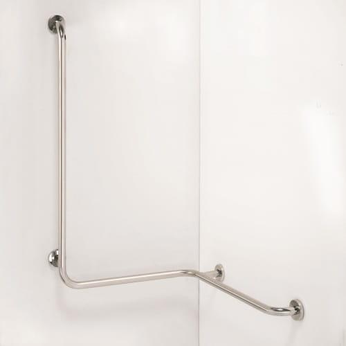 Poręcz pod prysznic z pionową podporą stal nierdzewna HELP lewa 301112021 Bemeta