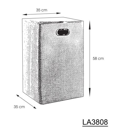 Kosz na pranie 35x58x35 cm szary LA3808 Gedy rysunek