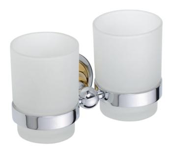 Kubek szklany podwójny chrom - złoto RETRO 144210028 Bemeta