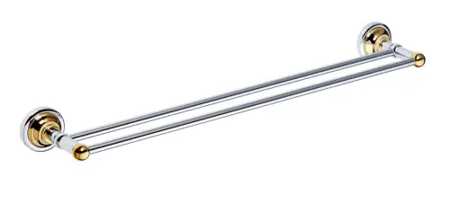 Wieszak na ręcznik podwójny 60 cm chrom - złoto RETRO 144204058 Bemeta
