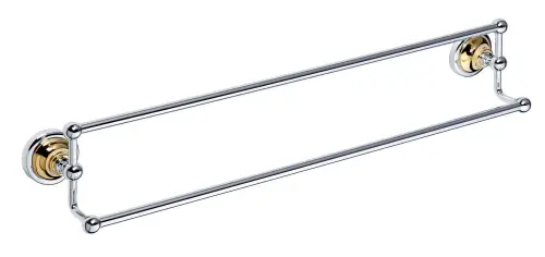 Wieszak na ręcznik podwójny 60 cm chrom - złoto RETRO 144204238 Bemeta