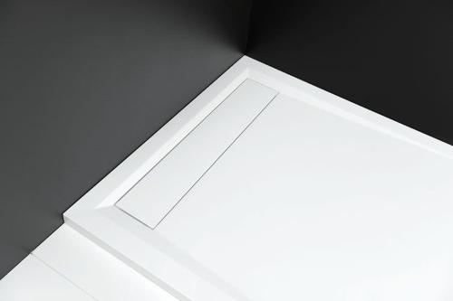 Brodzik prysznicowy kwadratowy kompozytowy 90 x 90 cm z odpływem liniowym ARENA 71601 Polysan z góry