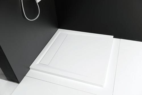 Brodzik prysznicowy kwadratowy kompozytowy 90 x 90 cm z odpływem liniowym ARENA 71601 Polysan zdjęcie z góry