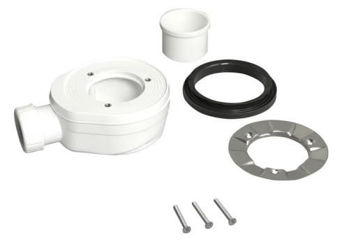 Syfon do brodzika prysznicowego z odpływem liniowym fi 90 mm stal nierdzewna niski 71672 Polysan elementy