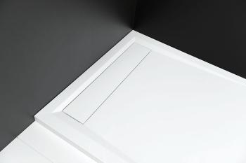 Brodzik prysznicowy prostokątny kompozytowy 90 x 80 cm z odpływem liniowym VARESA 71606 Polysan z góry