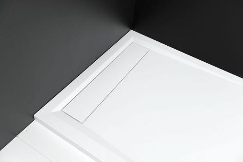 Brodzik prysznicowy prostokątny kompozytowy 90 x 80 cm z odpływem liniowym VARESA 71606 Polysan z góry
