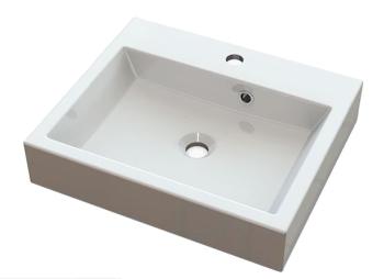 Umywalka kompozytowa nablatowa 50 x 42 cm biały ORINOKO OR050 Sapho