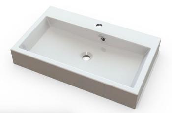 Umywalka kompozytowa nablatowa 70 x 42 cm biały ORINOKO OR070 Sapho