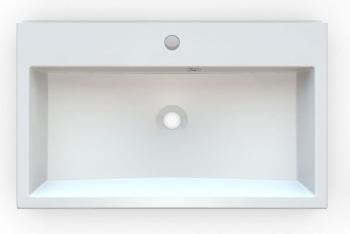 Umywalka kompozytowa nablatowa 70 x 42 cm biały ORINOKO OR070 Sapho góra