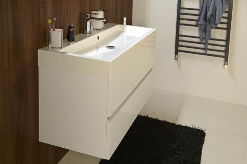 Umywalka kompozytowa meblowa 100 x 42 cm biały ORINOKO OR100 Sapho wizualizacja