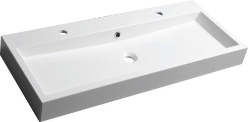 Umywalka kompozytowa podwójna 100 x 42 cm biały ORINOKO OR101 Sapho