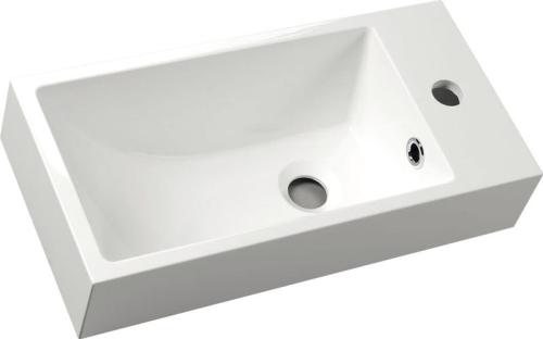 Umywalka kompozytowa mała 50 x 25 cm biały prawa ARIANA SM016 Sapho