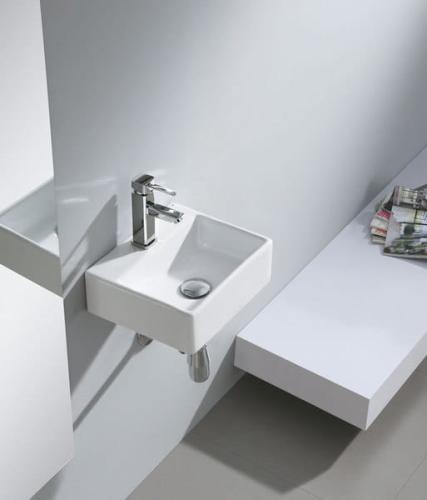 Umywalka ceramiczna 33,5 x 11,5 cm biały GIULIA BH7002 Sapho wisząca