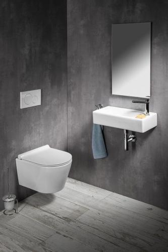 Umywalka ceramiczna 50 x 26,5 cm biały ORION 7045 Sapho wizualizacja