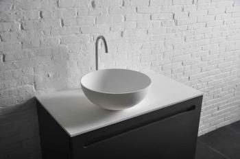 Umywalka nablatowa 39 x 14,5 cm biały mat THIN WN185 Sapho aranżacja
