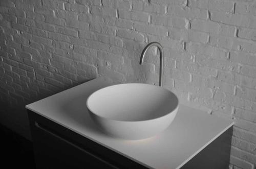 Umywalka nablatowa 39 x 14,5 cm biały mat THIN WN185 Sapho na szafce