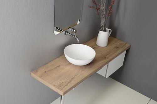 Umywalka nablatowa 39 x 14,5 cm biały mat THIN WN185 Sapho na blacie