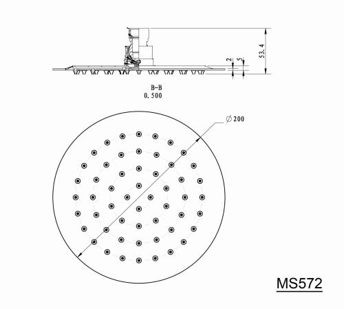 Slim deszczownia okrągła 30 cm MS573 Sapho rysunek