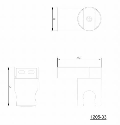 Uchwyt punktowy ścienny chrom 1205-33 Sapho rysunek