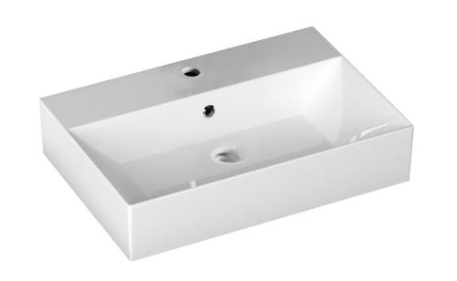 Umywalka nablatowa ceramiczna 60 x 42 cm biały SISTEMA 10SF50060 Isvea