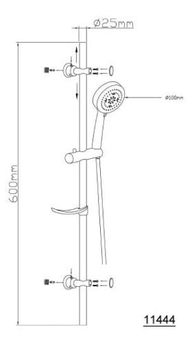 Zestaw natryskowy do baterii natryskowej SUNRA 11444 Aqualine rysunek