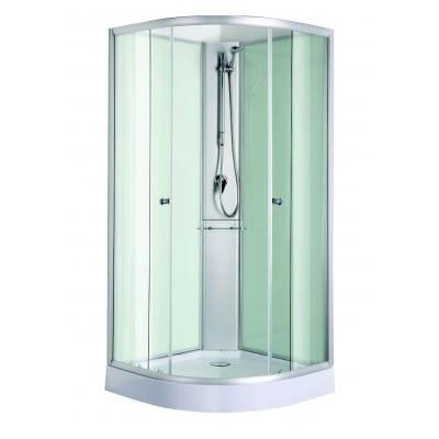 Kabina prysznicowa narożna półokrągła kompletna 90x90x203 cm szkło czyste PS03 Sanotechnik