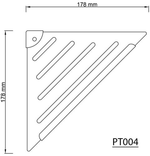 Półka narożna pod prysznic SMART PT004 Sapho  rysunek