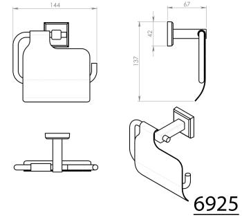 Wieszak na papier toaletowy z pokrywą chrom COLORADO 6925 Gedy wymiary