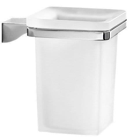 Kubek na szczoteczki chrom/szkło mleczne GLAMOUR 5710 Gedy