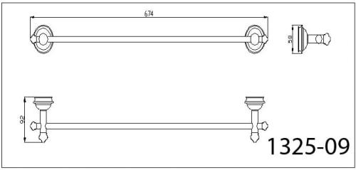 Wieszak na ręcznik chrom 670 mm ASTOR 1325-09 Sapho rysunek