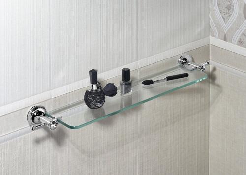 Półka szklana 65 cm chrom ASTOR 1325-15 Sapho na ścianie