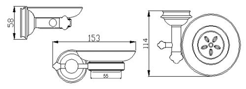 Mydelniczka ceramiczna chrom ASTOR 1325-02 Sapho rysunek