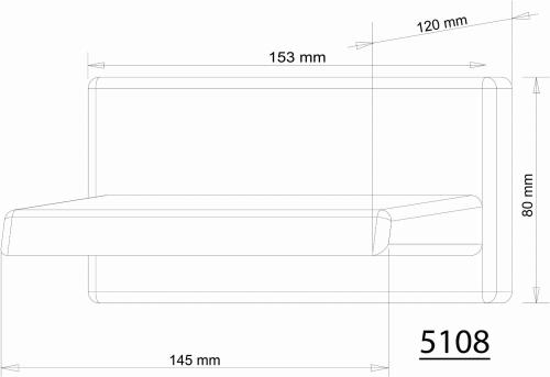 Wylewka ścienna kaskadowa 145 mm chrom 5108 Sapho rysunek