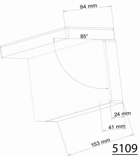 Wylewka ścienna kaskadowa 153 mm chrom 5109 Sapho rysunek