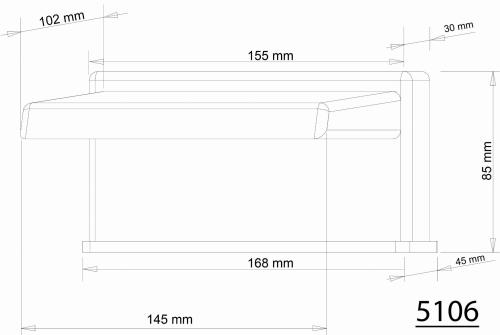 Wylewka nawannowa 145 mm chrom 5106 Sapho rysunek