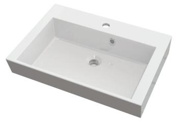 Umywalka kompozytowa nablatowa 60 x 45 cm biały ORINOKO OR060 Sapho z góry