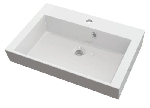 Umywalka kompozytowa nablatowa 60 x 45 cm biały ORINOKO OR060 Sapho z góry