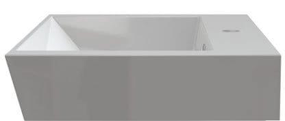 Umywalka kompozytowa nablatowa 60 x 45 cm biały ORINOKO OR060 Sapho bok