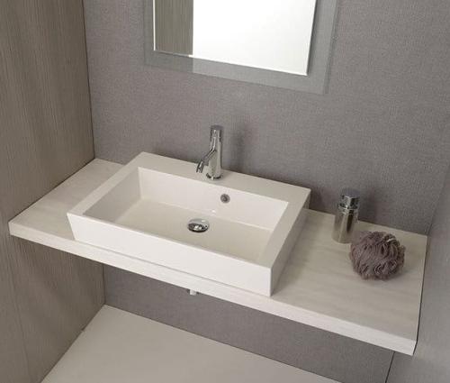 Umywalka kompozytowa nablatowa 60 x 45 cm biały ORINOKO OR060 Sapho blat