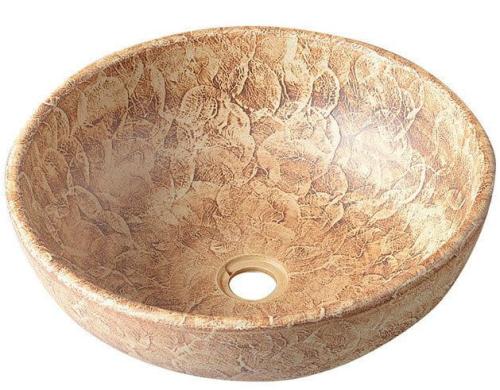 Umywalka nablatowa ceramiczna 42 x 15 cm brązowy PRIORI PI010 Sapho