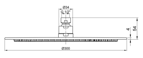 Deszczownia okrągła o średnicy 30 cm MINIMAL MI093 Sapho rysunek