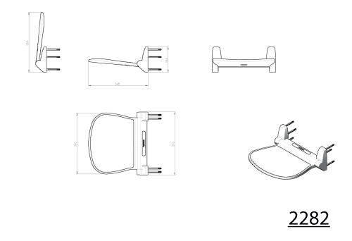 Siedzisko prysznicowe składane 37,5x29,5 cm SOUND 2282 Gedy wymiary