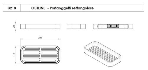 Półka prostokątna chrom połysk SMART 3218 Gedy rysunek