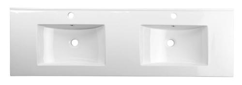 Umywalka ceramiczna podwójna z przelewem czeskiej firmy SAPHO z serii SLIM o wymiarze 150x46 cm. góra
