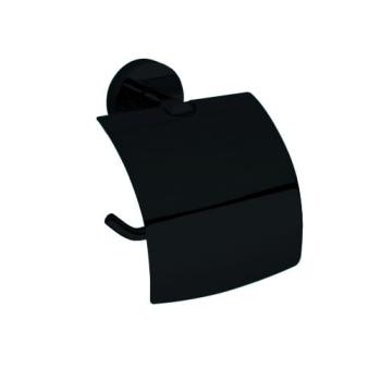 DARK Wieszak na papier toaletowy z pokrywą czarny mat 104112010 Bemeta