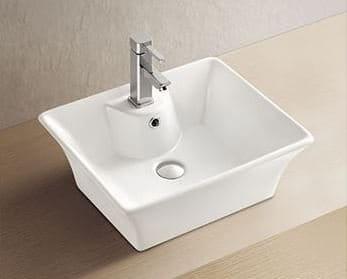 Umywalka nablatowa ceramiczna 49,5 x 41,5 cm biały 49411 Aqualine wizualizacja